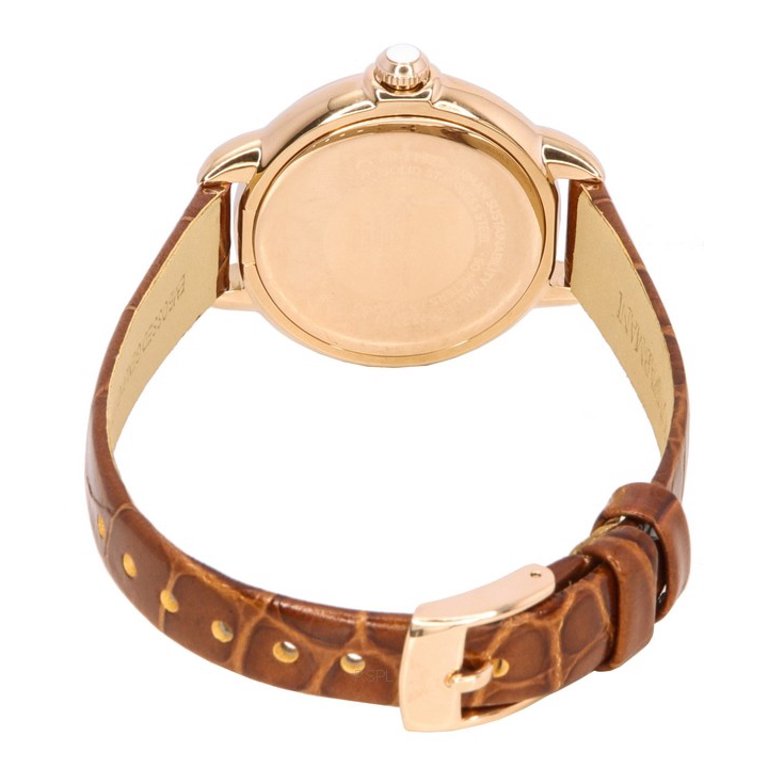 Emporio Armani Mia Brown Leather Strap Silver Dial Quartz  display picture 3