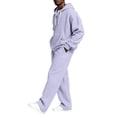 thumbnail image 3 of Migroa Hoodies for Men Tracksuit Set - Matchingquarter Zip Pullover Sportswear & Joggers Sweatpants, Versatile Athletic Casual Wear in Solid Colors , Purple Xl, 3 of 7