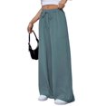 thumbnail image 5 of TANBOM Women's Wide Leg High Waist Drawstring Elastic Casual Pants Peacock Green XXL, 5 of 5