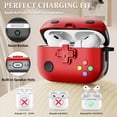 thumbnail image 3 of V-MORO Airpods Pro 2nd Generation Headphone Case with Case Cleaner and Booster, Rugged TPU Gaming Controller Design, Wireless Charging, Red, 1 Pack, 3 of 5