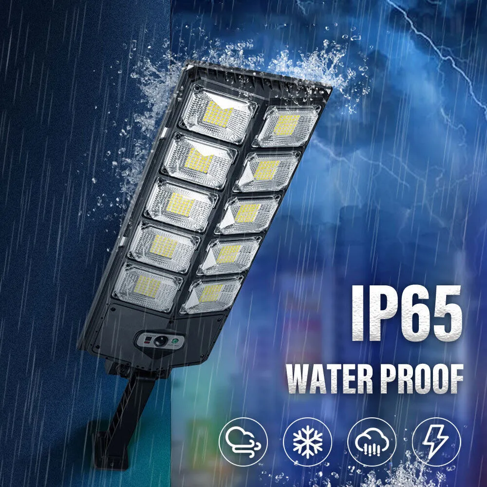 1000000LM Solar Street Lights Outdoor Waterproof, 6500K 504 LEDs with Motion Sensor for Parking Lots, Yards, and Area Lighting - Dusk to Dawn, Solar-Powered