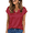D-Wine Red, variant on UVN Women Tops Summer Cap Short Sleeve Blouses Ladies V Neck Silk Satin Business Casual Shirts