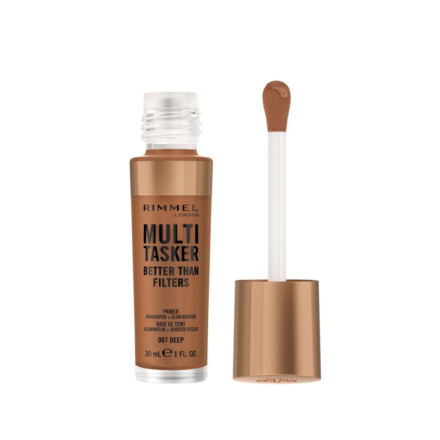 Rimmel Multi-Tasker Better Than Filters, Base visage, Amplificateur d’éclat et Enlumineur, Formule végétalienne, Anti-âge, Pigments réfléchissants Un fini parfait et éclatant!