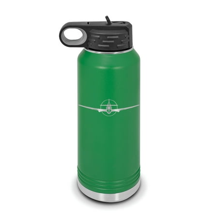 

P-40 Warhawk Water Bottle 32 oz - Laser Engraved w/ Flip Top Removable Straw - Polar Camel - Stainless Steel - Vacuum Insulated - Double Walled - Drinkware - p40 fighter ground attack aircraft - Green