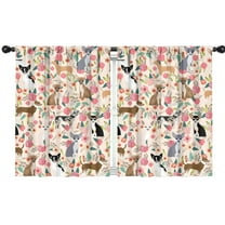 Blackout Kids Curtains,Chihuahua and Flower Florals Childrens Insulated Curtains Set Of 2,Bedroom Essentials,Toddler Room Decor 42"x54"(106x137cm)