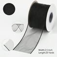 thumbnail image 3 of Joycrosso 2.5 Inch Black Wired Organza Ribbon - 20 Yards Sheer Decorative Ribbon for Gift Wrapping, Wedding Decor, Christmas Tree, Crafts & DIY Projects, 3 of 6