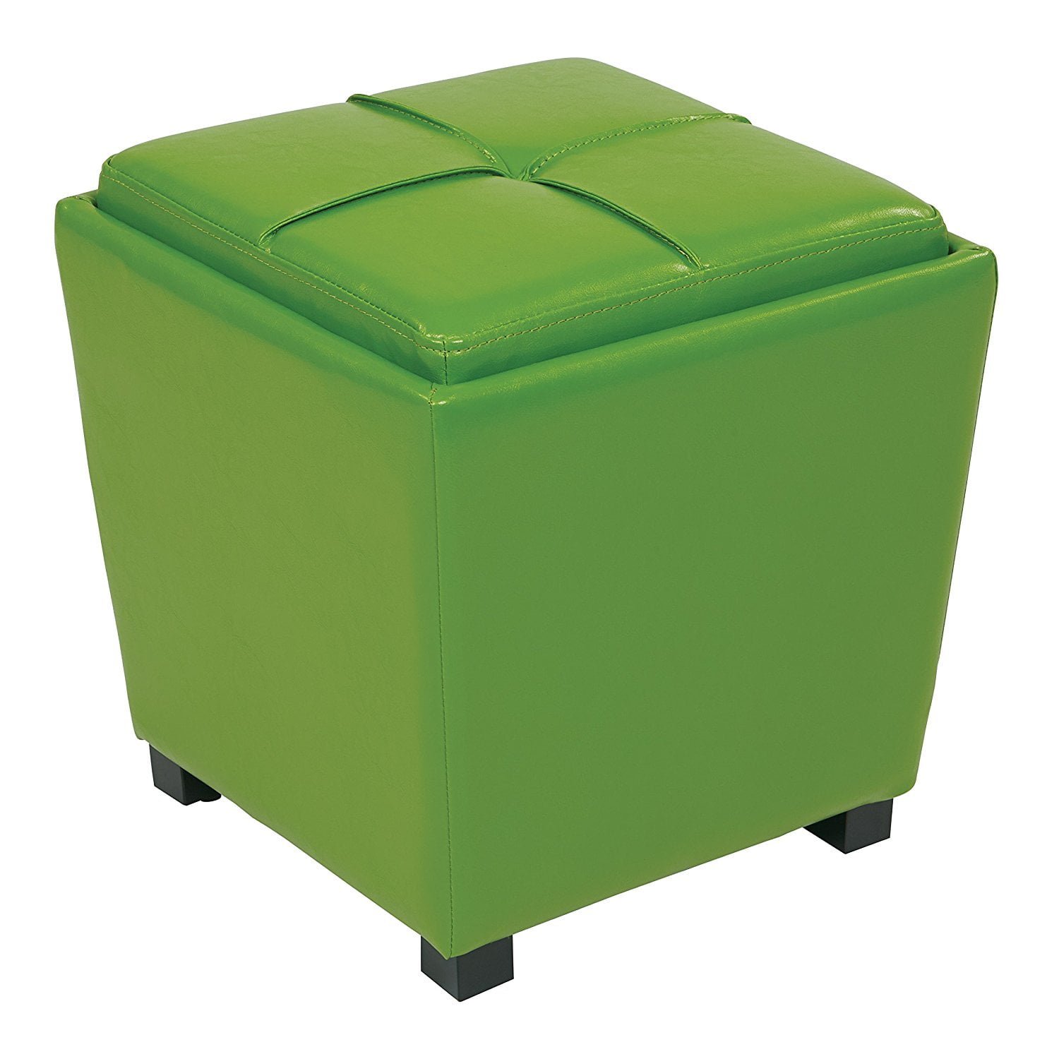 Office Star Metro Vinyl 2 Piece Storage Ottoman Nesting Cube Set With Dark Espresso Finished Feet Green Manufactured In Vinyl Material By Osp Designs Walmart Com Walmart Com