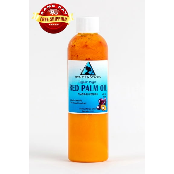 PALM OIL "RED" EXTRA VIRGIN UNREFINED ORGANIC CARRIER COLD PRESSED PURE 4 OZ