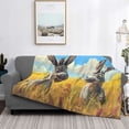 thumbnail image 2 of Yiaed Funny Countryside Donkey Print Blanket Throw Blanket Soft Cozy Flannel Blanket for Home Bed Sofa Couch Chair-50"x40", 2 of 6