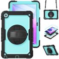 thumbnail image 1 of XYX For Lenovo Tab TB-311XU/K10C TB-311FU Case 10.1 inch, 360 Rotating Shockproof Cover with Stand, Screen Protector, Shoulder Strap, Sky Blue PC, 1 of 7