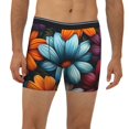 thumbnail image 2 of Xecao Colorful Blooming Flowers Print Boxer Briefs for Men's Stretch Moisture-Wicking Underwear, Mid-Rise Classics breathable fabric, 2 of 7