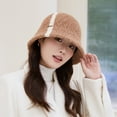 thumbnail image 2 of Warm Winter Hat Knitted Hat Women Winter Bucket Hat Thick Color Matching Soft Sun Uv Protection Short Brim Windproof Cold, 2 of 5