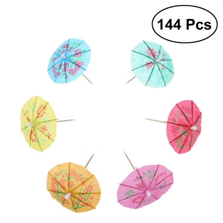 

NUOLUX 144 pcs Cocktail Parasol Drink Umbrellas Paper Parasol Picks for Drinks Hawaiian Party and Pool Party Supplies