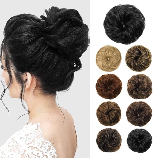 Bun Hair Piece, 100 Real Human Hair Tousled Updo Extension Natural
