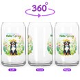 thumbnail image 2 of Bernese Mountain Dog Hello Spring Time Flower Floral Nature 16oz Glass Cup Mug Berner Lover Gifts Glass Can - 02031, 2 of 5
