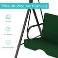 thumbnail image 5 of Outdoor Patio Swing Chair with Adjustable Canopy, Outdoor Patio Glider Swing with Heavy Duty Stand for 3 Adult Persons, Ideal for Deck, Lawn, Backyard, or Porch, Green, 5 of 14