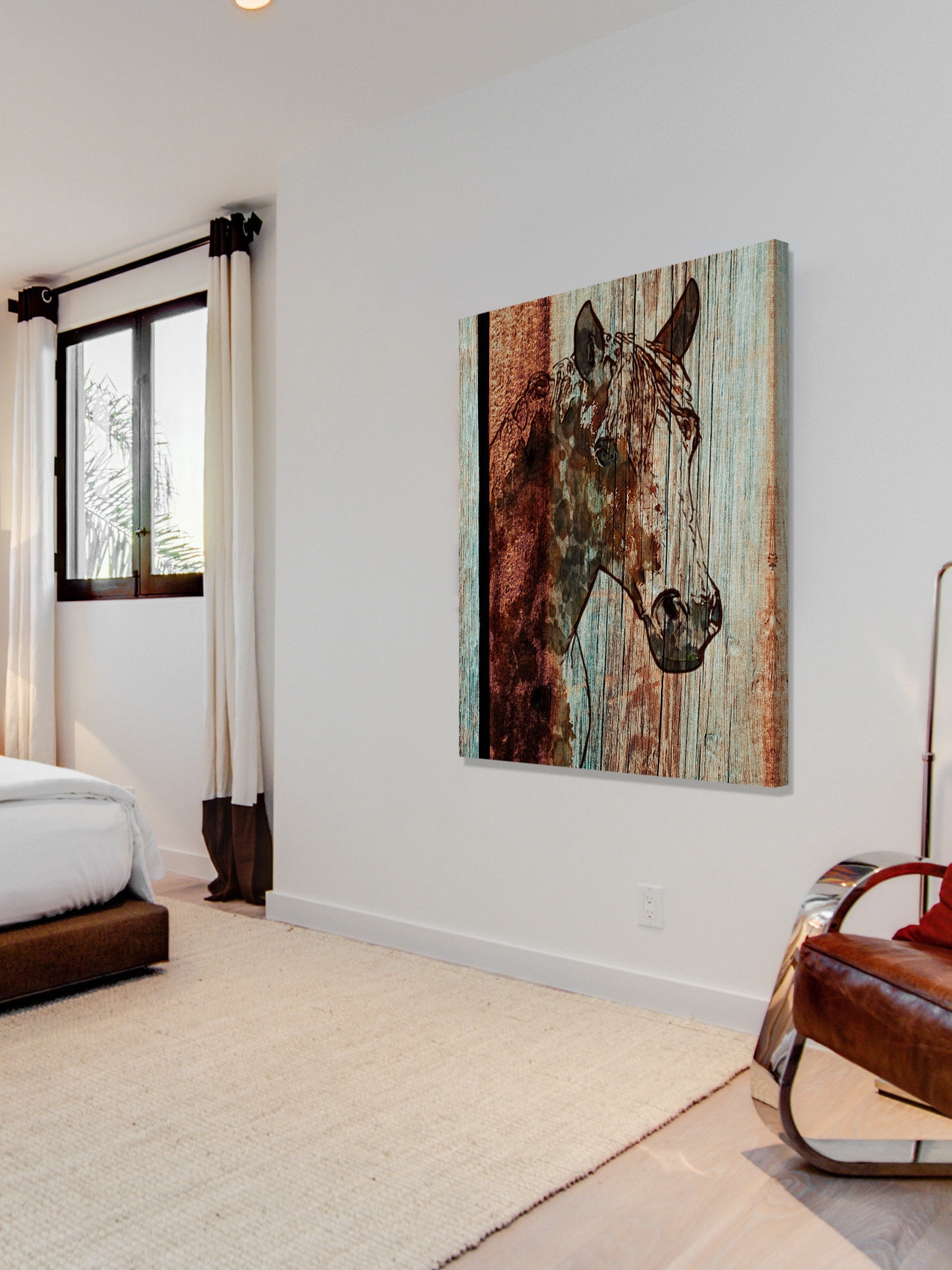 "Orange Horse" Painting Print on Wrapped Canvas