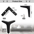 thumbnail image 2 of Patas de metal para sofá, 4 unidades, 10 cm, modernas, triangulares, para armario, armario, bricolaje, 2 of 5
