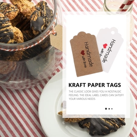 LOLIPPYY 200Pcs Assorted Color Kraft Paper Tags for Food Package Labeling and Party Decoration