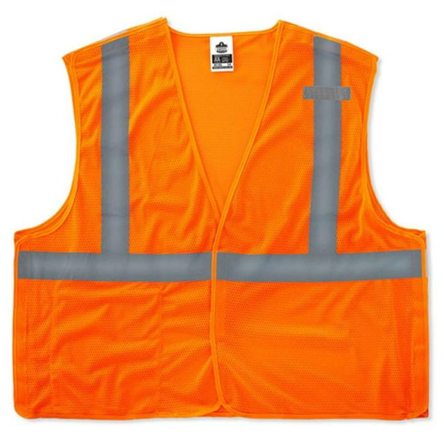 GloWear 21061 Type R Class 2 Econo Breakaway Mesh Vest, Orange - Extra Small