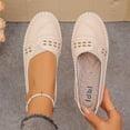 thumbnail image 4 of Hurxie Women's Classic Loafers Lightweight Non-Slip Hand-Stitched Nurse Shoes Comfortable Soft Sole Slip-On Leather Flats Beige 9, 4 of 6