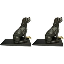 Lulu Decor Cast Iron Heavy Duty 6 lbs 9 oz Dog Door Stoppers with Base, Each Measures 7" H, 3.5" W and 8.25" L, Cute, Good Looking Dogs, Set of 2 Door stoppers