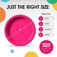 thumbnail image 4 of Exquisite Hot Pink 7" Heavy Duty 350 GSM Disposable Plastic Party Plates - 50 Count, 4 of 9