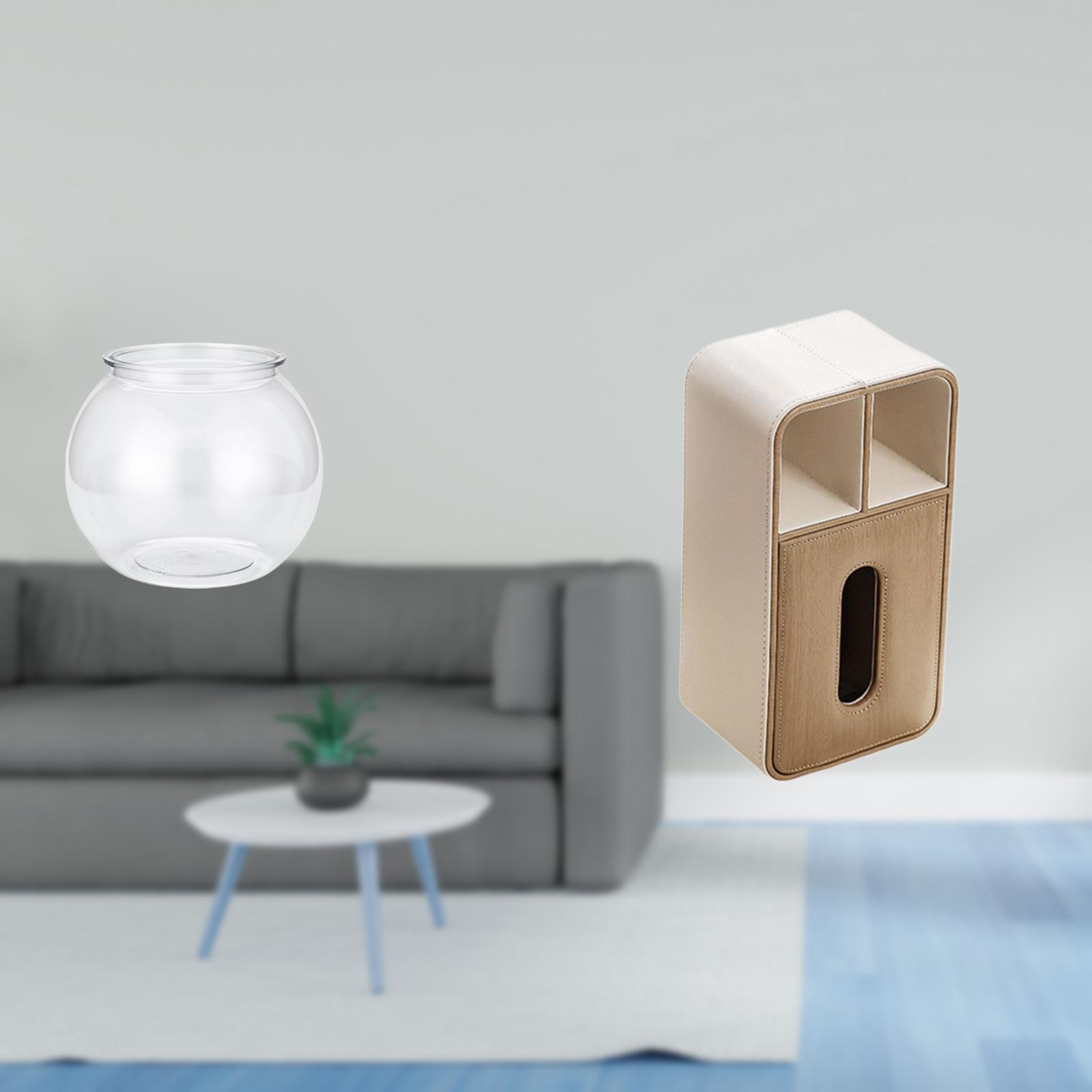 Desktop Aquarium Tank Fish Bowl Vase Transparent PP Material Multipurpose for Office Home Bedroom