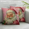 thumbnail image 3 of BCIIG  Pink Santa Pillow Covers , Pink Christmas Pillow Covers, Outdoor Christmas Pillow Covers, Christmas Pillow Cases, Christmas Pillows Decorative Throw Pillows- Pink Hats Santa (Pink), 3 of 5