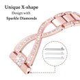thumbnail image 2 of BANDOVA X-Shape Metal Band with Sparkly Rhinestones, Dressy Bracelet Compatible with Samsung Galaxy Watch 7/6/5/4, Rosegold, 20mm, 2 of 6