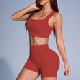 thumbnail image 2 of Hessimy Workout Sets for Women 2 Piece - Seamless Yoga Outfits Shorts and Padded Sports Bra Gym Athletic Clothing Set(Red,M), 2 of 4