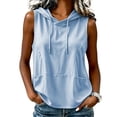 thumbnail image 3 of Women's Sleeveless Hoodie, Awwp Women's Sleeveless Hooded Tank Top Sky Blue Breathable Tank Top Xl, 3 of 4