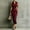Dark Red, variant on Women's Elegant Sleeveless Wrap Shirt Dress – Lapel Collar Half Button Solid Color Long Dress for Office & Daily Amber Color,M