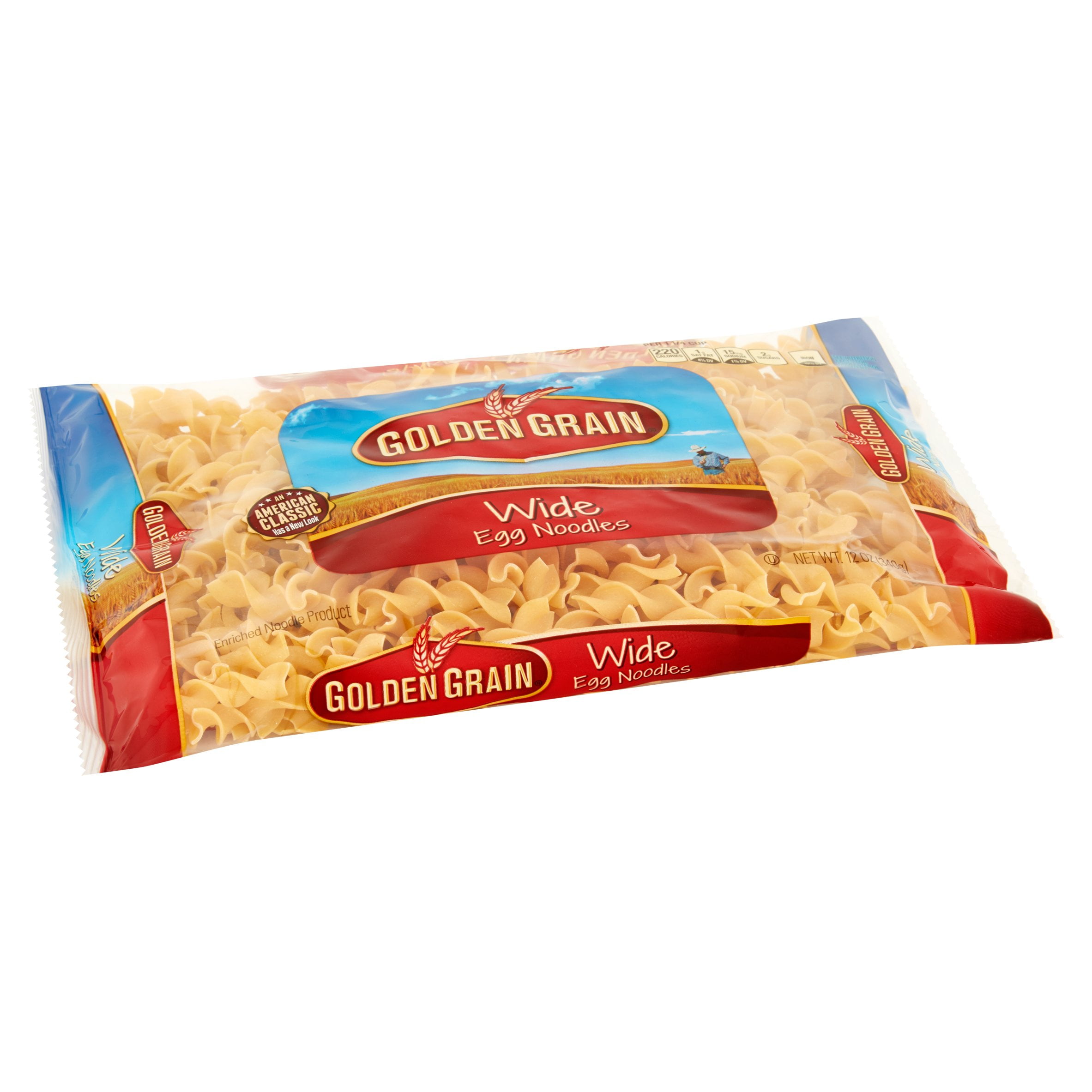 Golden Grain Wide Egg Noodle Pasta, 12-Pack (12 oz Each) – Classic Egg Noodles for Soups, Stroganoff & Casseroles