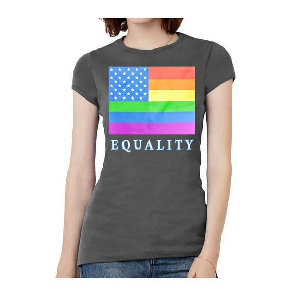 T-Shirt à Manches Courtes Womens Love Wins - Gris - Large