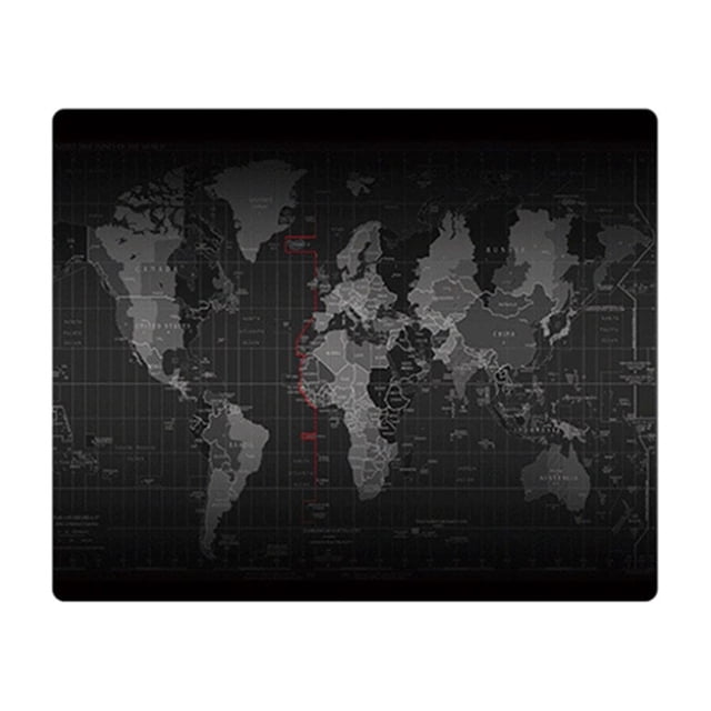 Ergonomic Silicone Thickened Wrist Rest Mouse Pad - Black Map Design, 300x250mm Fine-Mesh Cloth Surface for Precise Tracking, Anti-Skid Rubber Base, Suitable for Gaming & Office Use on Computer