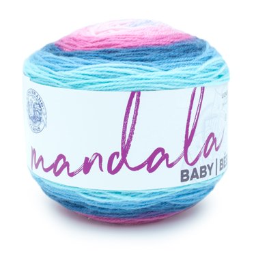 Lion Brand Yarn Mandala Baby Arendelle Self-Striping Light Acrylic Multi-Color Baby Yarn