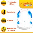 thumbnail image 3 of 24 Pz Plato Desechable De Cartón Decorativo Premium Loto Azul 9 pulgadas, 3 of 5