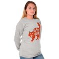 thumbnail image 5 of Vintage Halloween Scaredy Cat Cute Women's Long Sleeve T Shirt Brisco Brands X, 5 of 6