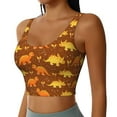 thumbnail image 2 of Fotbe Dinosaurs and Leaves Sujetador Deportivo Largo sin Aros para Mujer con Almohadillas y Soporte Medio, Transpirable y Absorbente, Camiseta Tipo Chaleco o Tank Top-XX-Large, 2 of 8