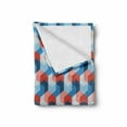 thumbnail image 2 of Fractal Soft Flannel Fleece Throw Blanket, Mosaic Style Hexagonal Mirroring Geometrical Shape Creative Trippy Pattern Design, Cozy Plush for Indoor and Outdoor Use, 70" x 90", Blue Red, by Ambesonne, 2 of 6