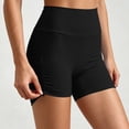 thumbnail image 2 of Hurxie Biker Shorts 4'' - High Waisted Booty Workout Volleyball Yoga Womens Shorts Black,L, 2 of 7