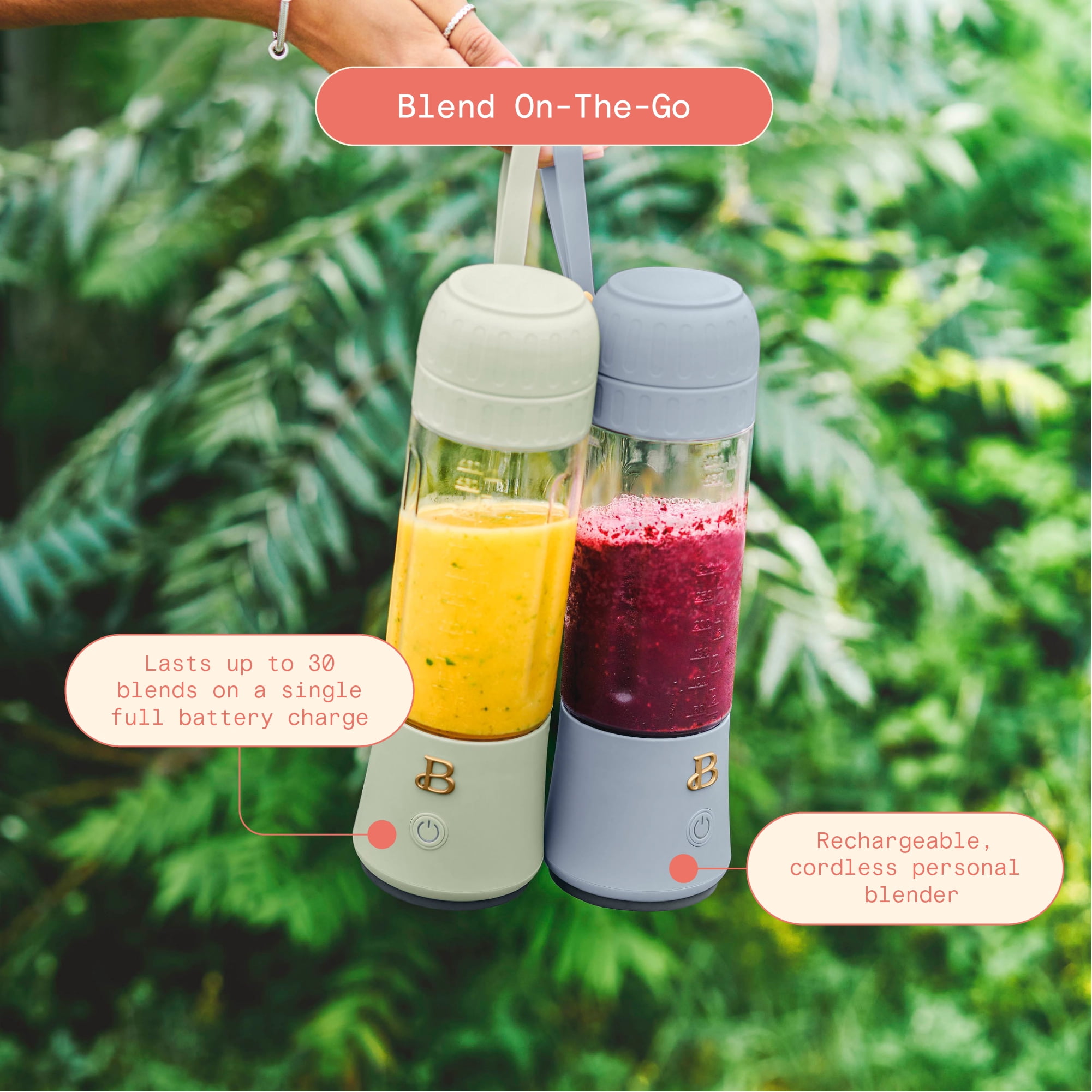 Beautiful Portable to-Go Blender 2.0, 70 W, 16 oz, Cornflower Blue by Drew Barrymore