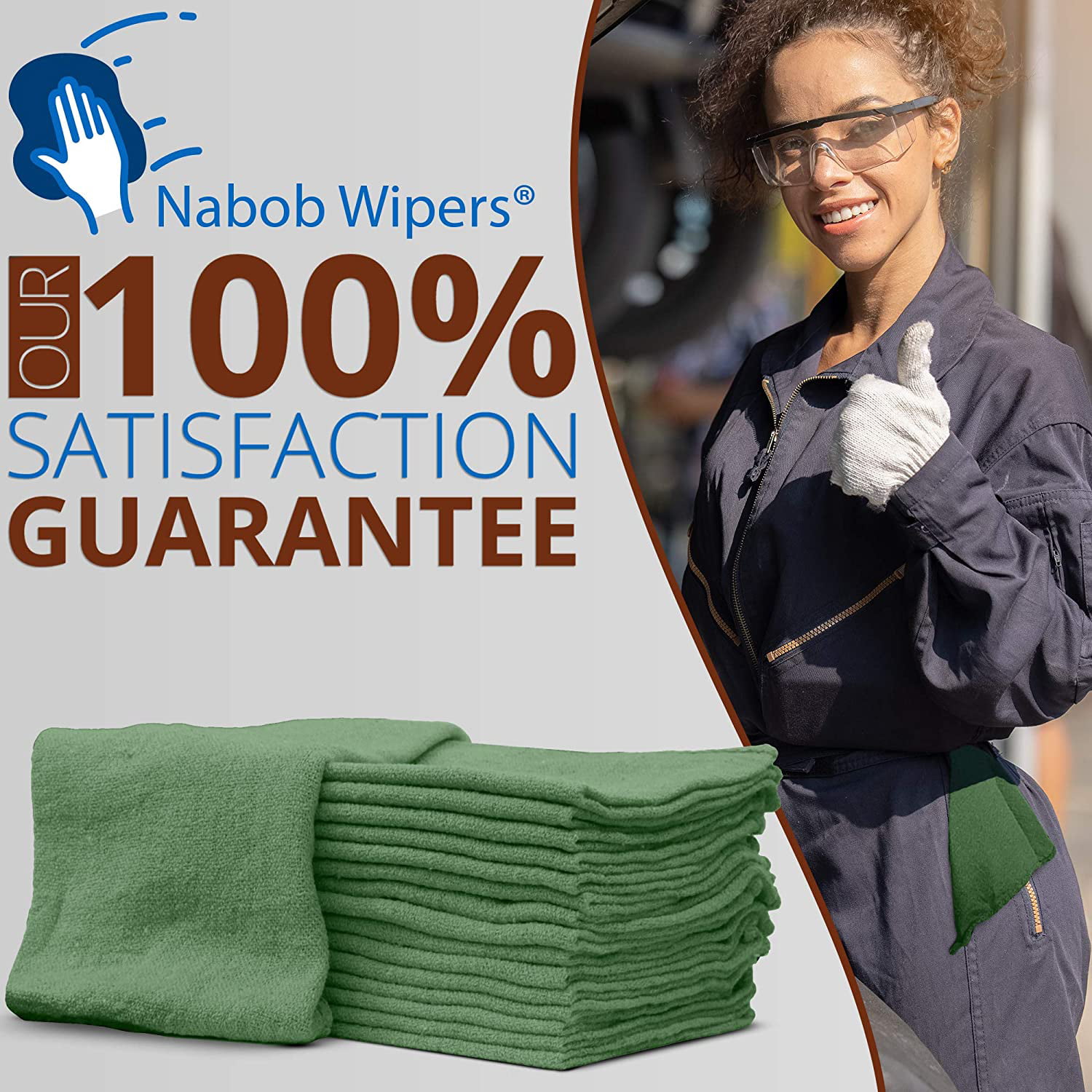 Nabob Wipers White Terry Rags 2lb Bulk Towel Rag Multipurpose 12x12 Inches  100% Cotton Ring Spun Cleaning Solution for Body Shops, Garages