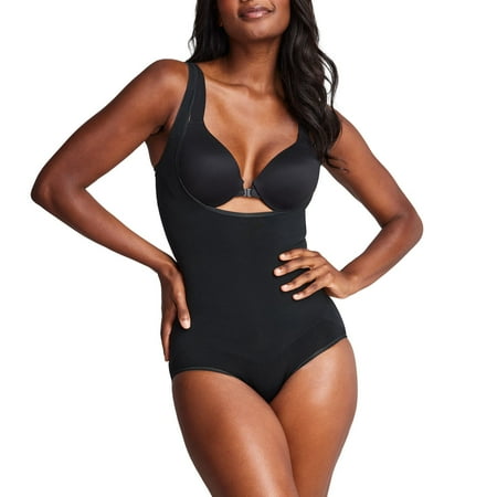 RED HOT by SPANX® Women s Ultra-Firm Control Shapewear Flat Out Flawless Open-Bust Panty Bodysuit 10315R Color: Very Black Size: 2X