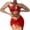 Red, variant on JoveMarine Women's Sexy Tie-Front Bikini Set Hollow Open Back Two-Piece Swimsuit with Side Ties for Summer Vacation and Beach Pool Party Black L