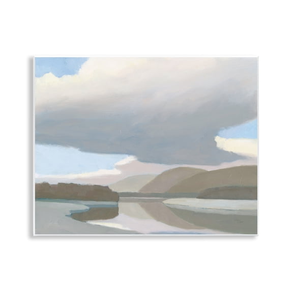 Stupell Industries Mountain Reflections Abstraction Landscape & Nature Painting Unframed Art Print Wall Art, 14 x 11