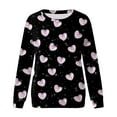 thumbnail image 4 of Goindgs Women Valentine's Day Pullover Sweatshirts Heart Print Sweater Tops Long Sleeve Hoodless Shirts Loose Blouse Teen Girls hoodies Z-Pink L, 4 of 4