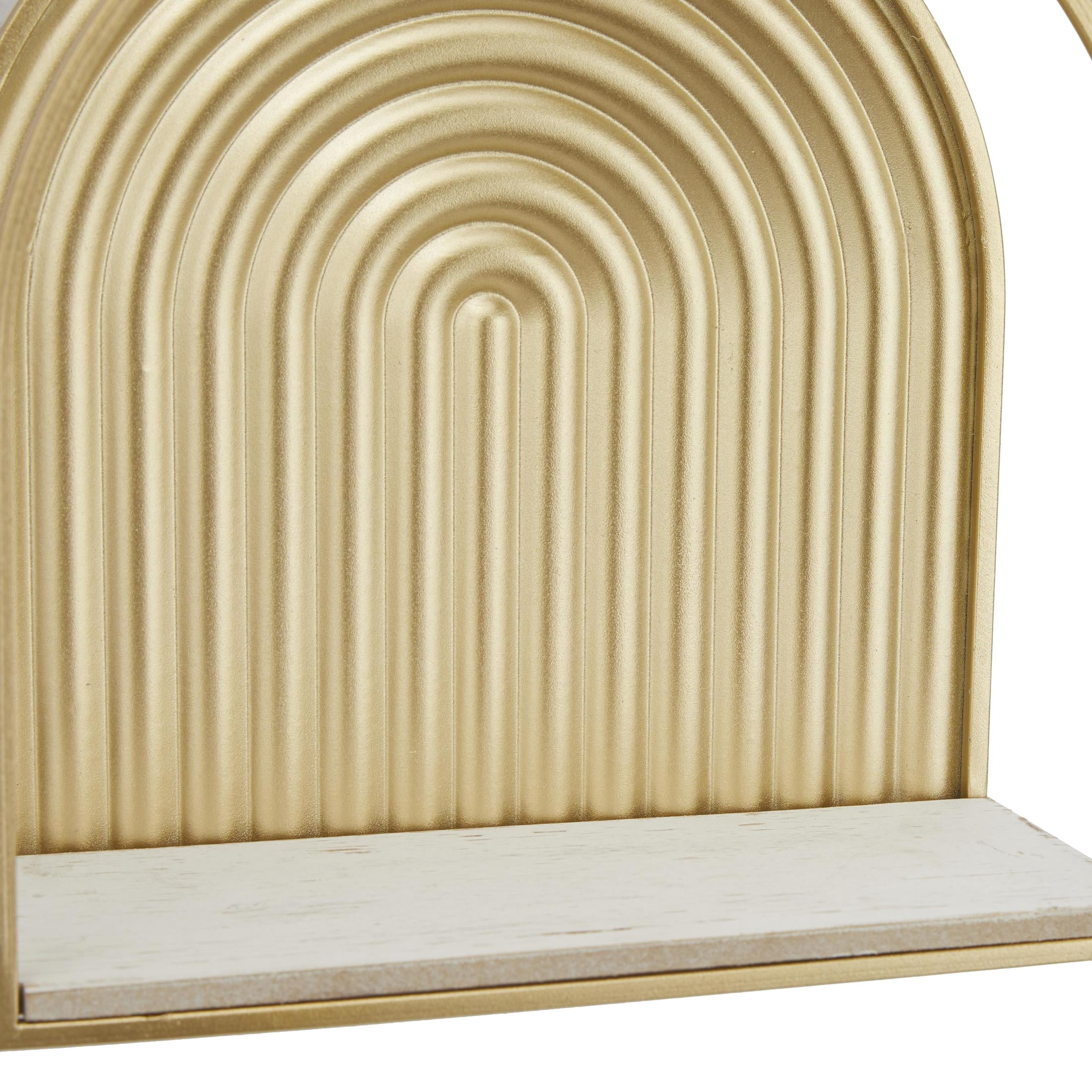 CosmoLiving by Cosmopolitan 12", 11"W Arched 2-Tier Gold Wall Shelf (2 Count)