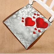 EREHome Silver Gold Red Valentines Heart Light Crystal seat pad chair pads seat cushion 16x16 Inch